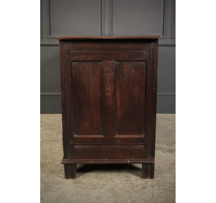 17th Century Carved Oak Mule Chest