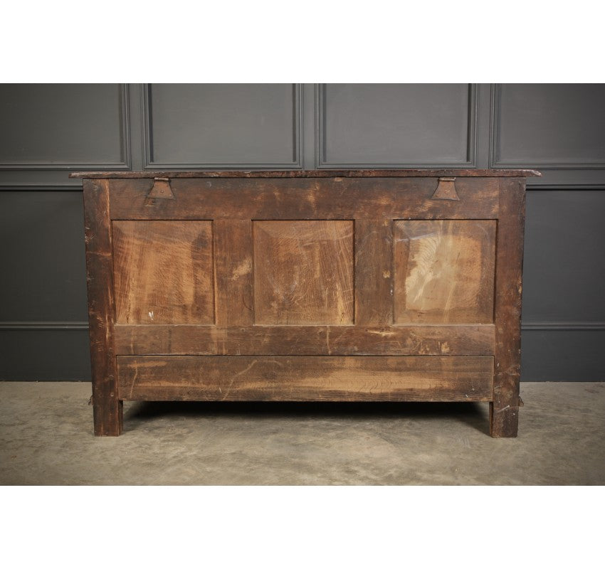 17th Century Carved Oak Mule Chest
