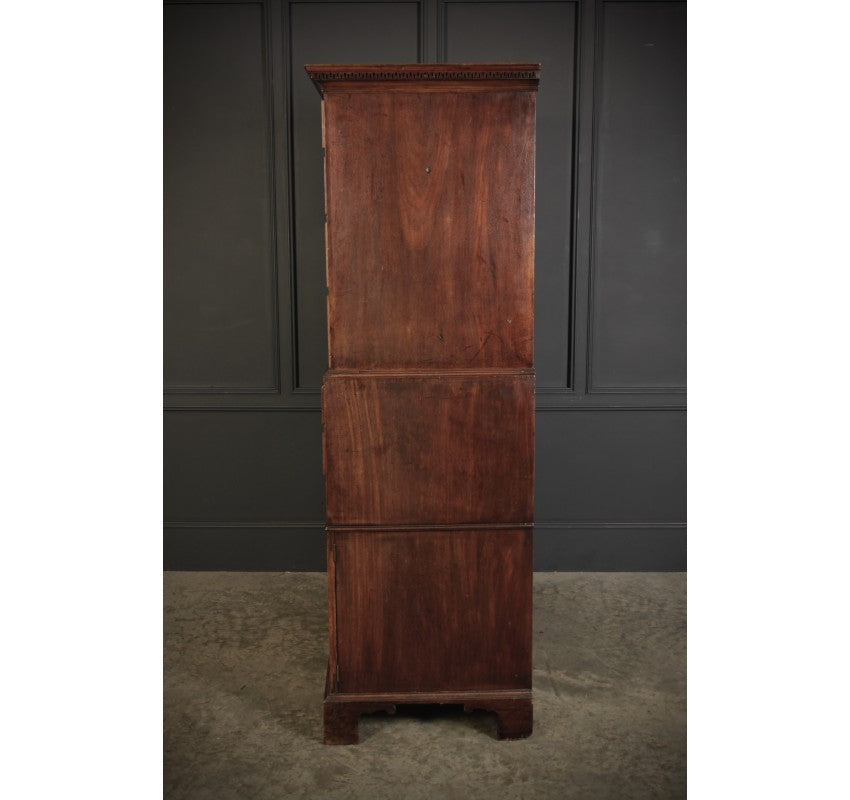 18th Century Mahogany Tallboy Architects Secrétaire Chest on Chest