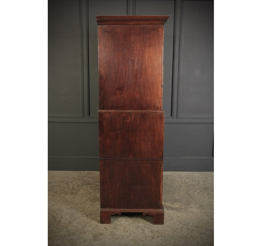 18th Century Mahogany Tallboy Architects Secrétaire Chest on Chest