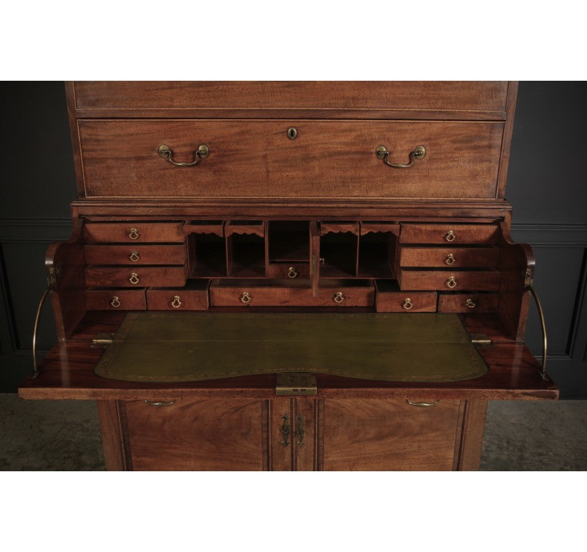 18th Century Mahogany Tallboy Architects Secrétaire Chest on Chest
