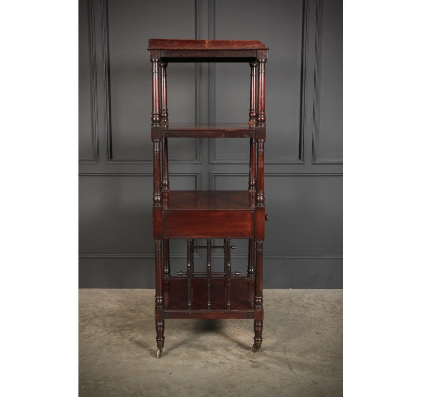 19th Century Slim 4 Tier Mahogany Whatnot