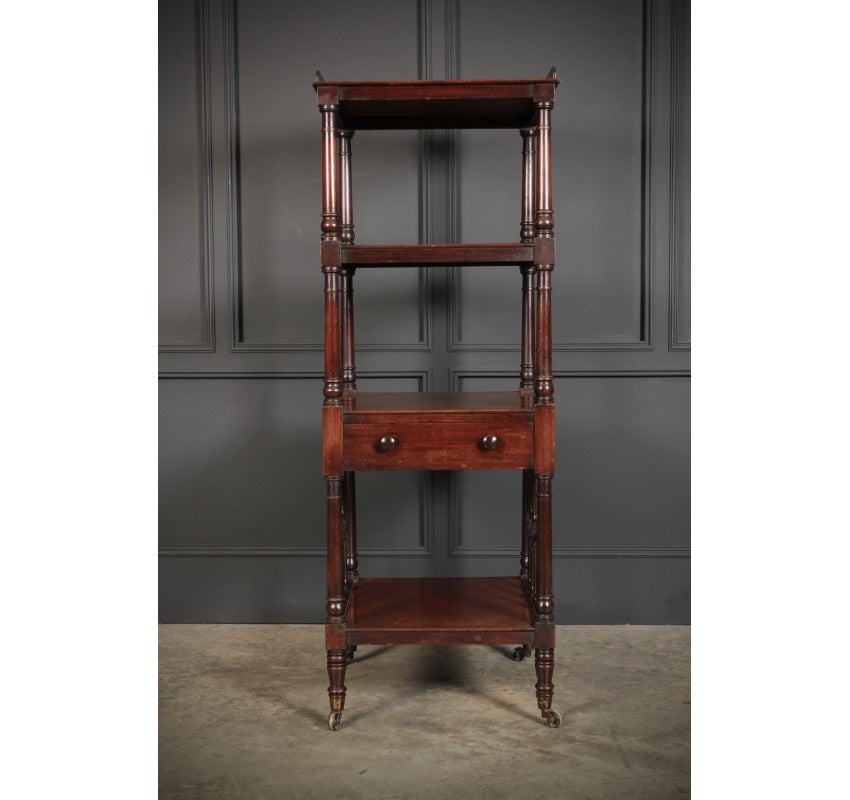 19th Century Slim 4 Tier Mahogany Whatnot