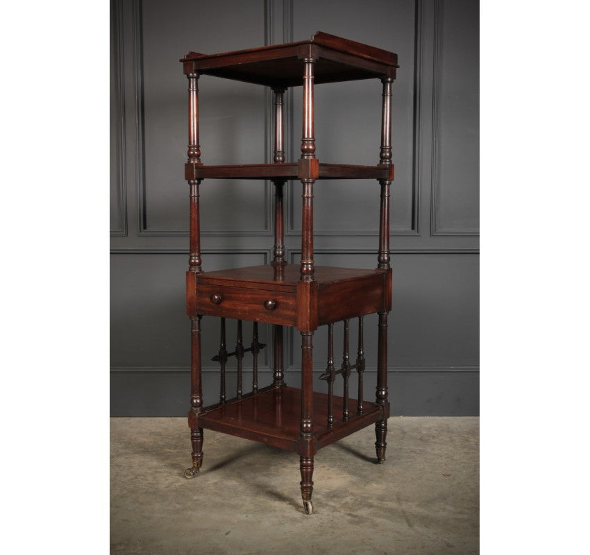 19th Century Slim 4 Tier Mahogany Whatnot