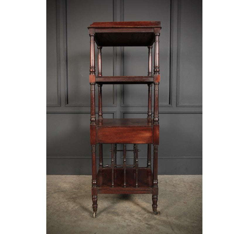 19th Century Slim 4 Tier Mahogany Whatnot