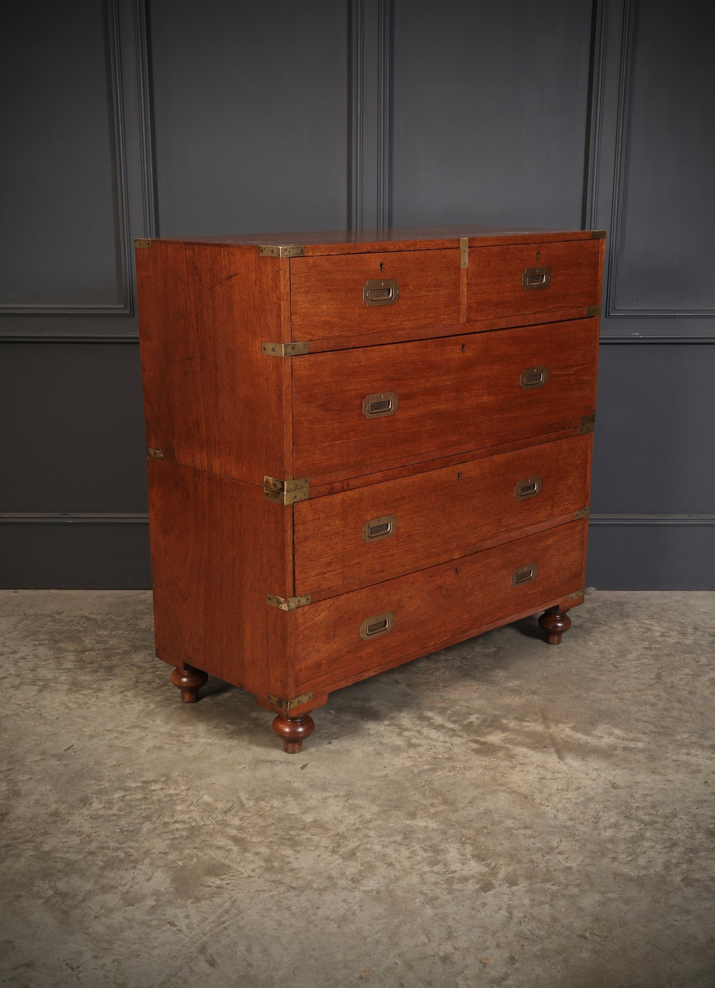 19th Century Teak Military Campaign Chest