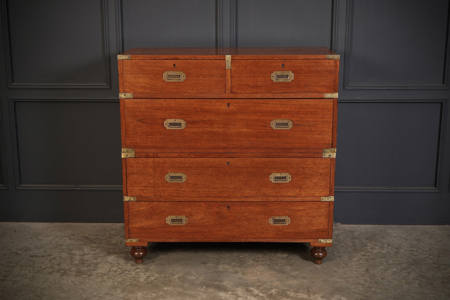 19th Century Teak Military Campaign Chest