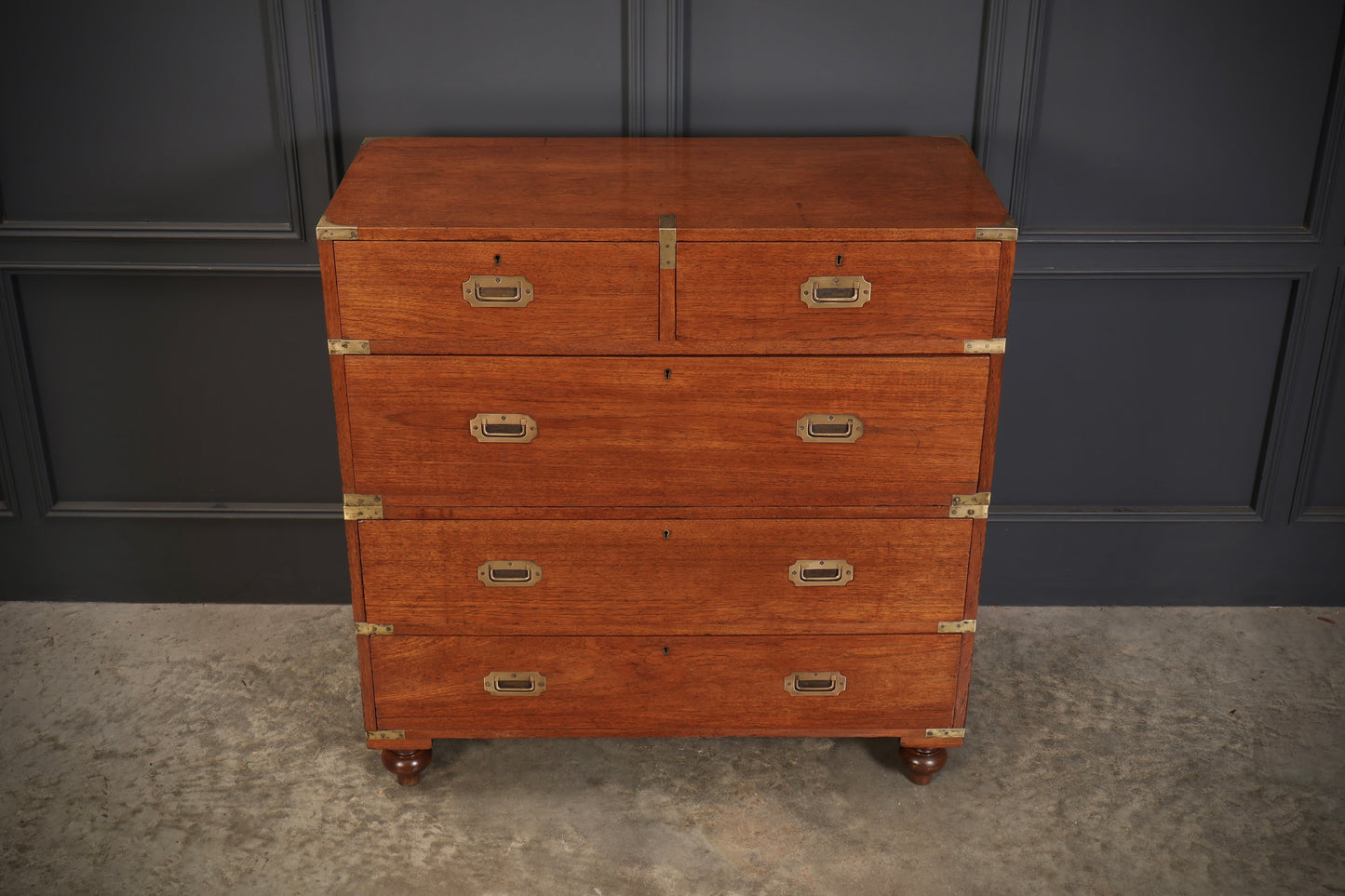 19th Century Teak Military Campaign Chest