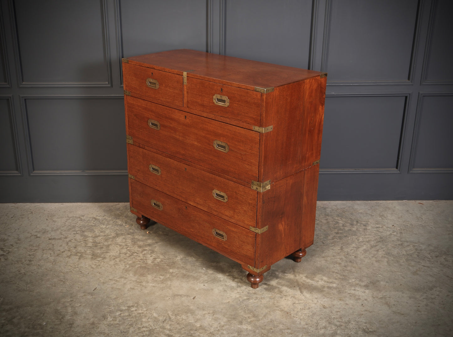 19th Century Teak Military Campaign Chest