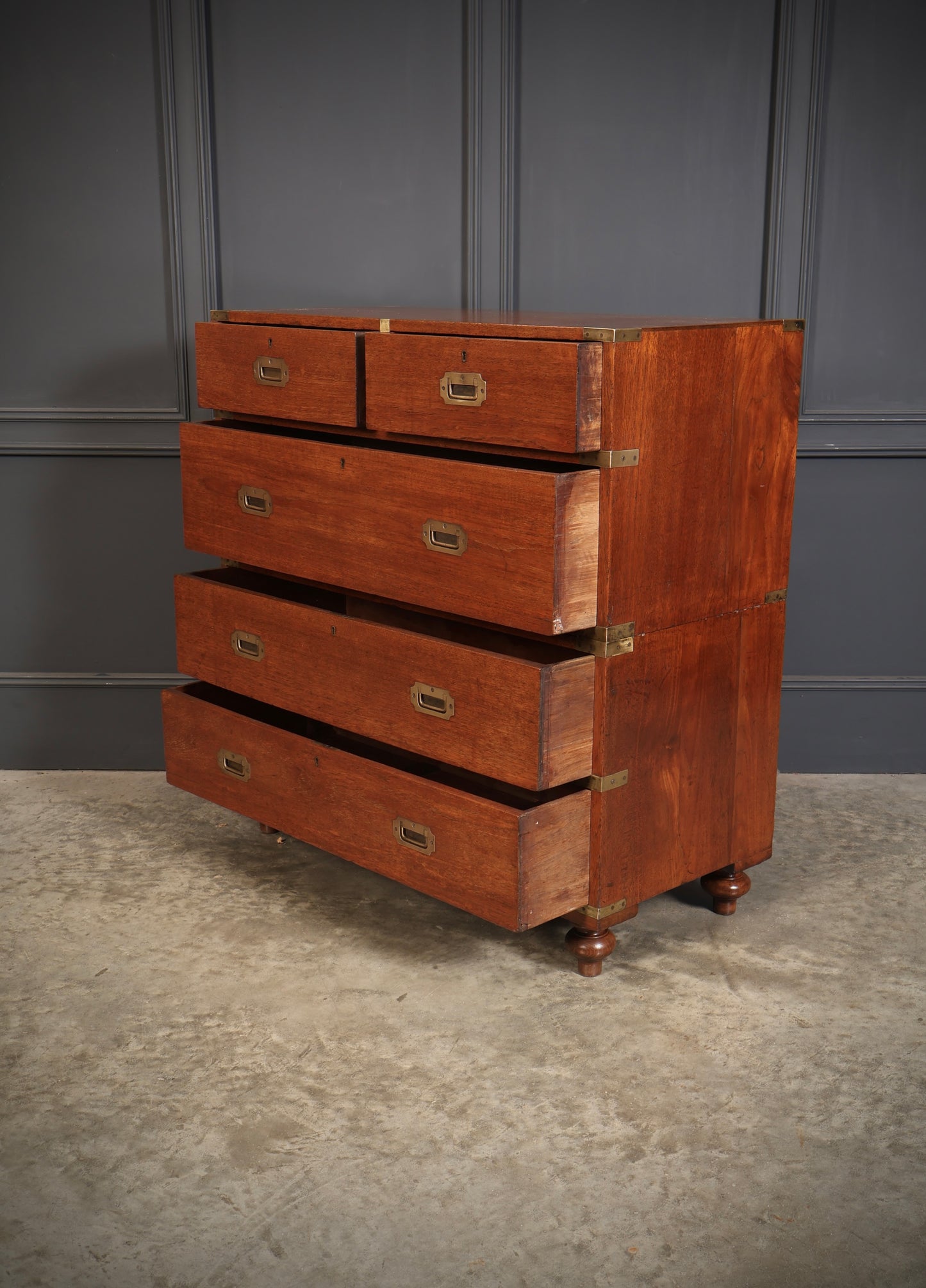 19th Century Teak Military Campaign Chest