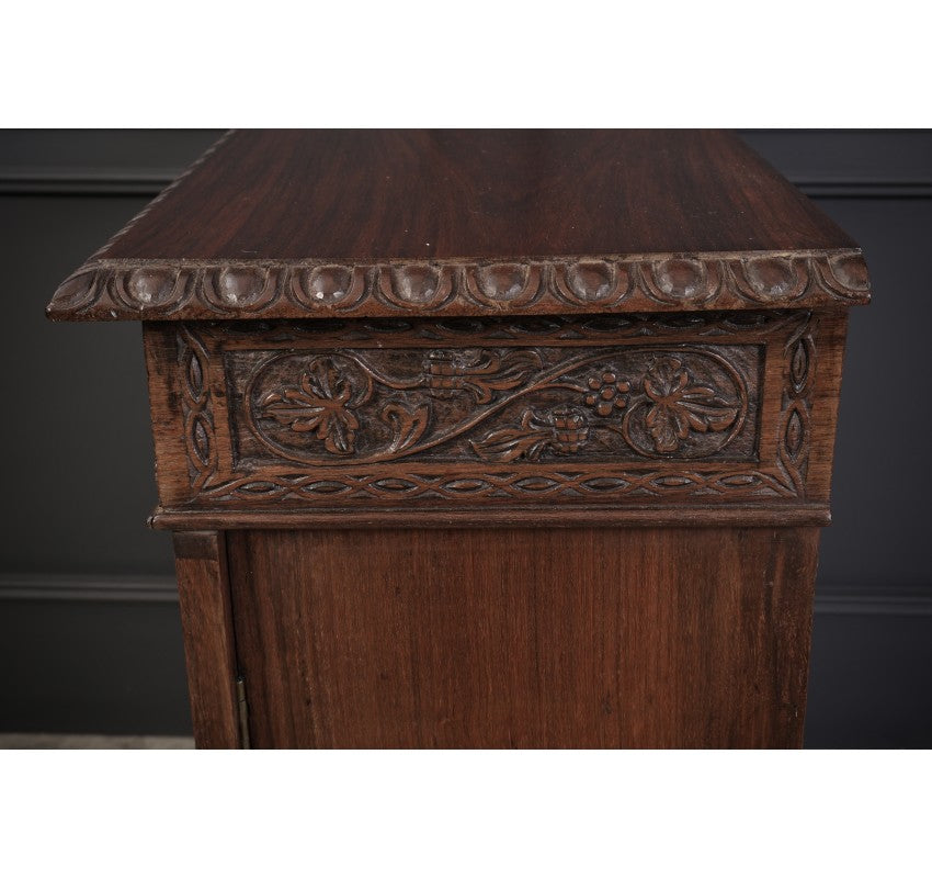 Anglo Indian Padauk Wood Carved Side Cabinet