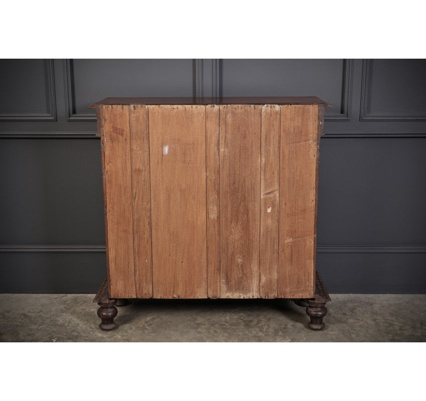Anglo Indian Padauk Wood Carved Side Cabinet