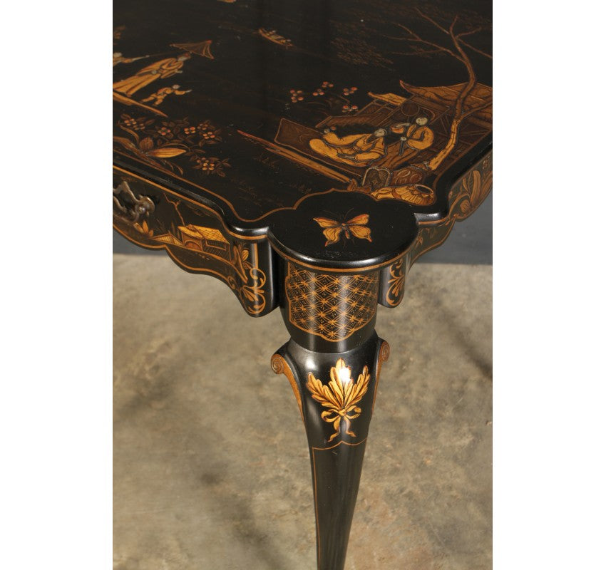 Black Lacquered Chinoiserie Occasional Table