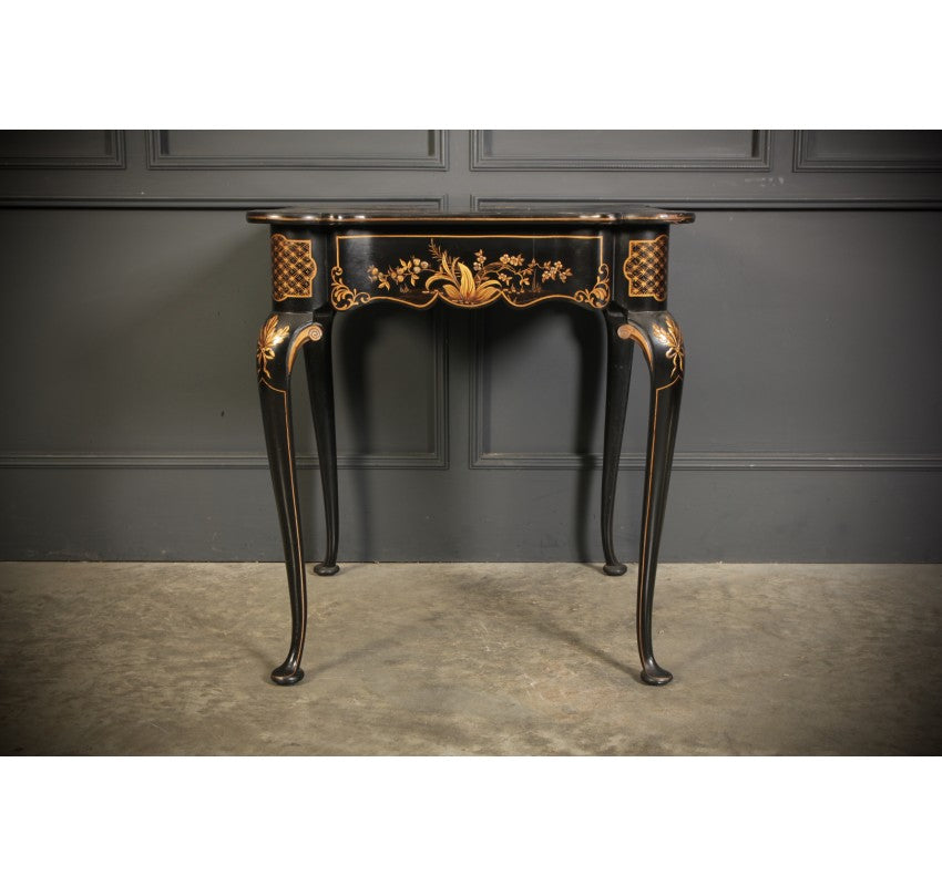 Black Lacquered Chinoiserie Occasional Table