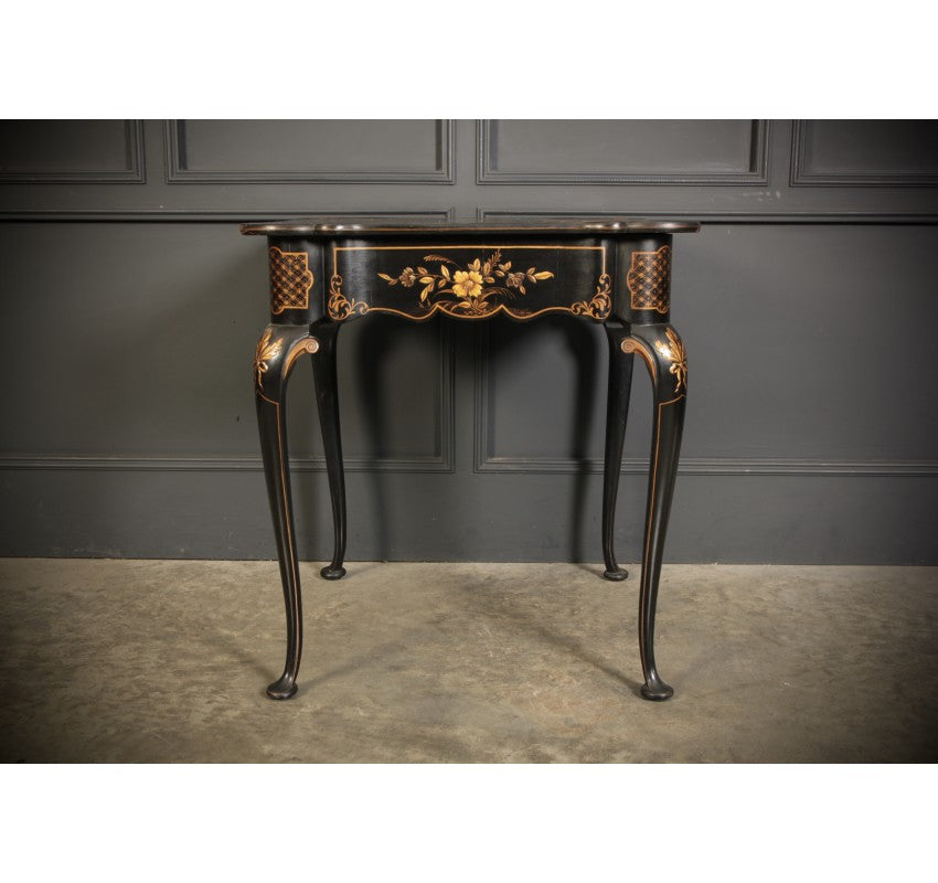Black Lacquered Chinoiserie Occasional Table