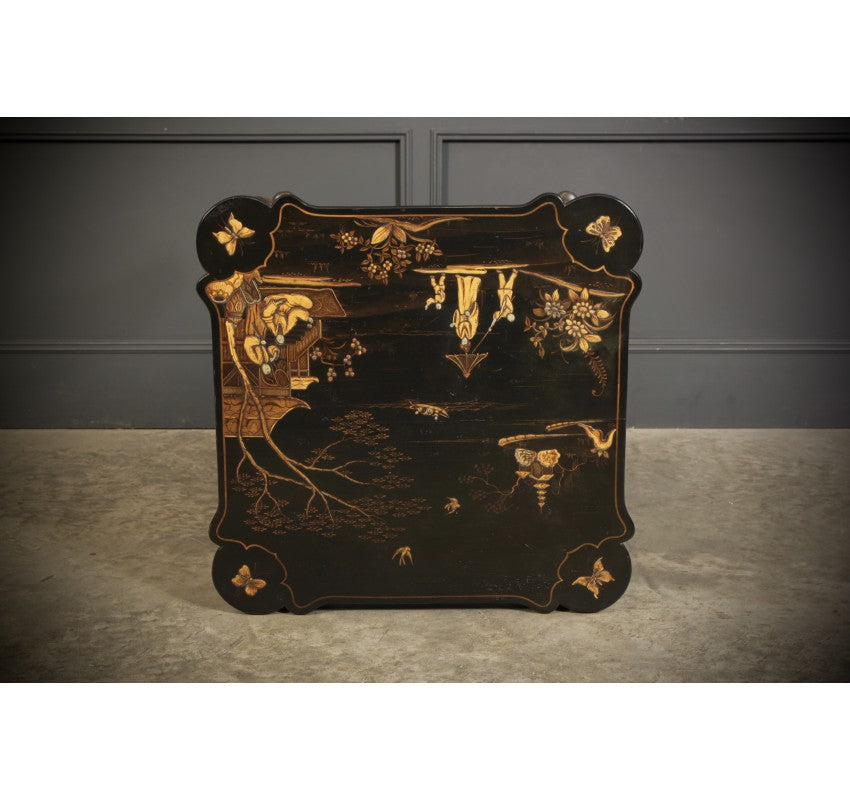 Black Lacquered Chinoiserie Occasional Table