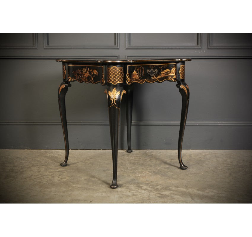 Black Lacquered Chinoiserie Occasional Table