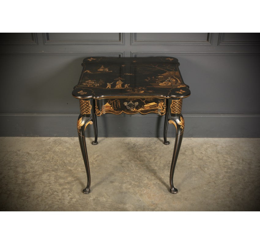 Black Lacquered Chinoiserie Occasional Table