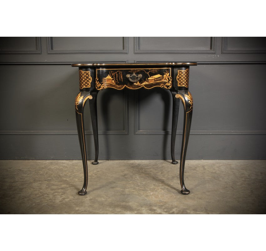 Black Lacquered Chinoiserie Occasional Table