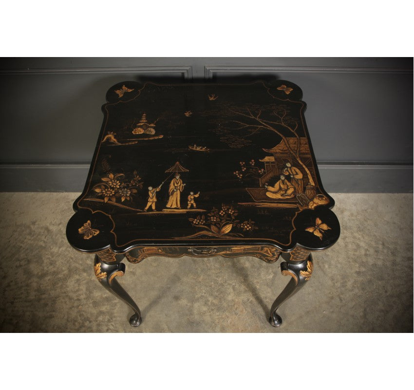 Black Lacquered Chinoiserie Occasional Table