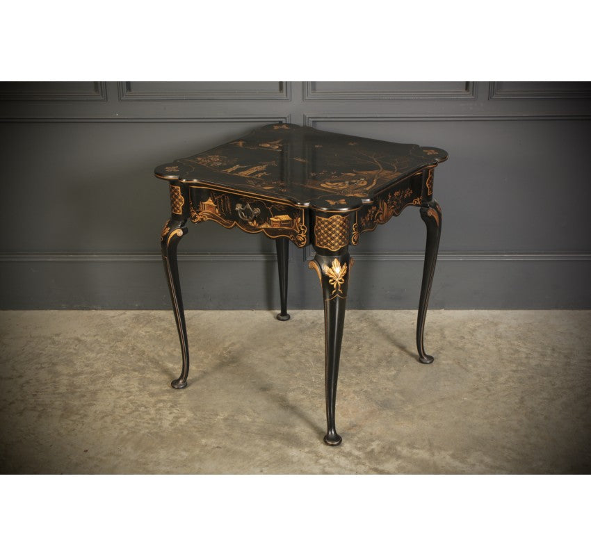 Black Lacquered Chinoiserie Occasional Table