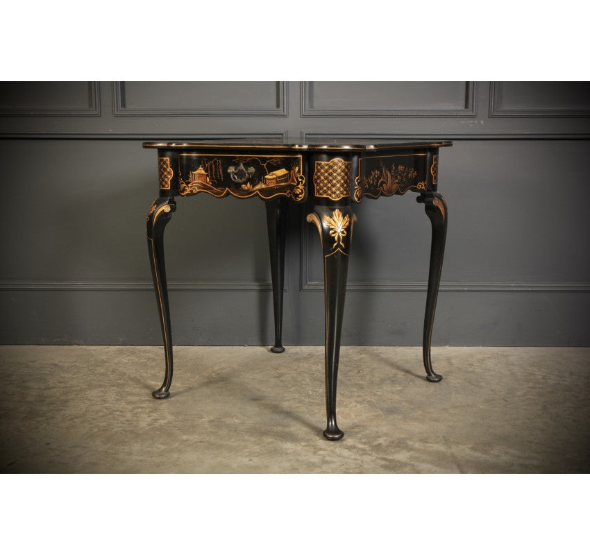 Black Lacquered Chinoiserie Occasional Table