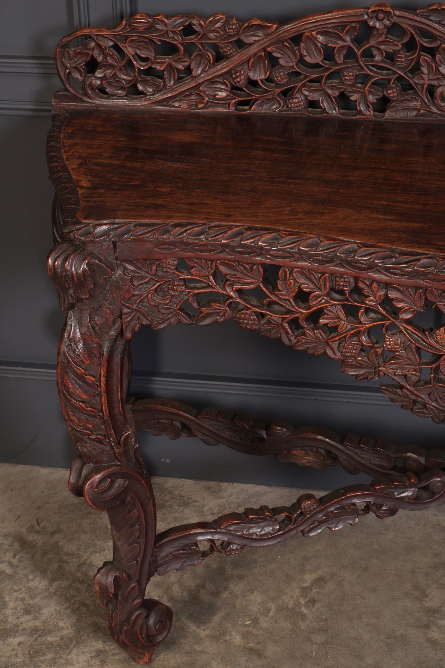 19th Century Carved Burmese Console Table