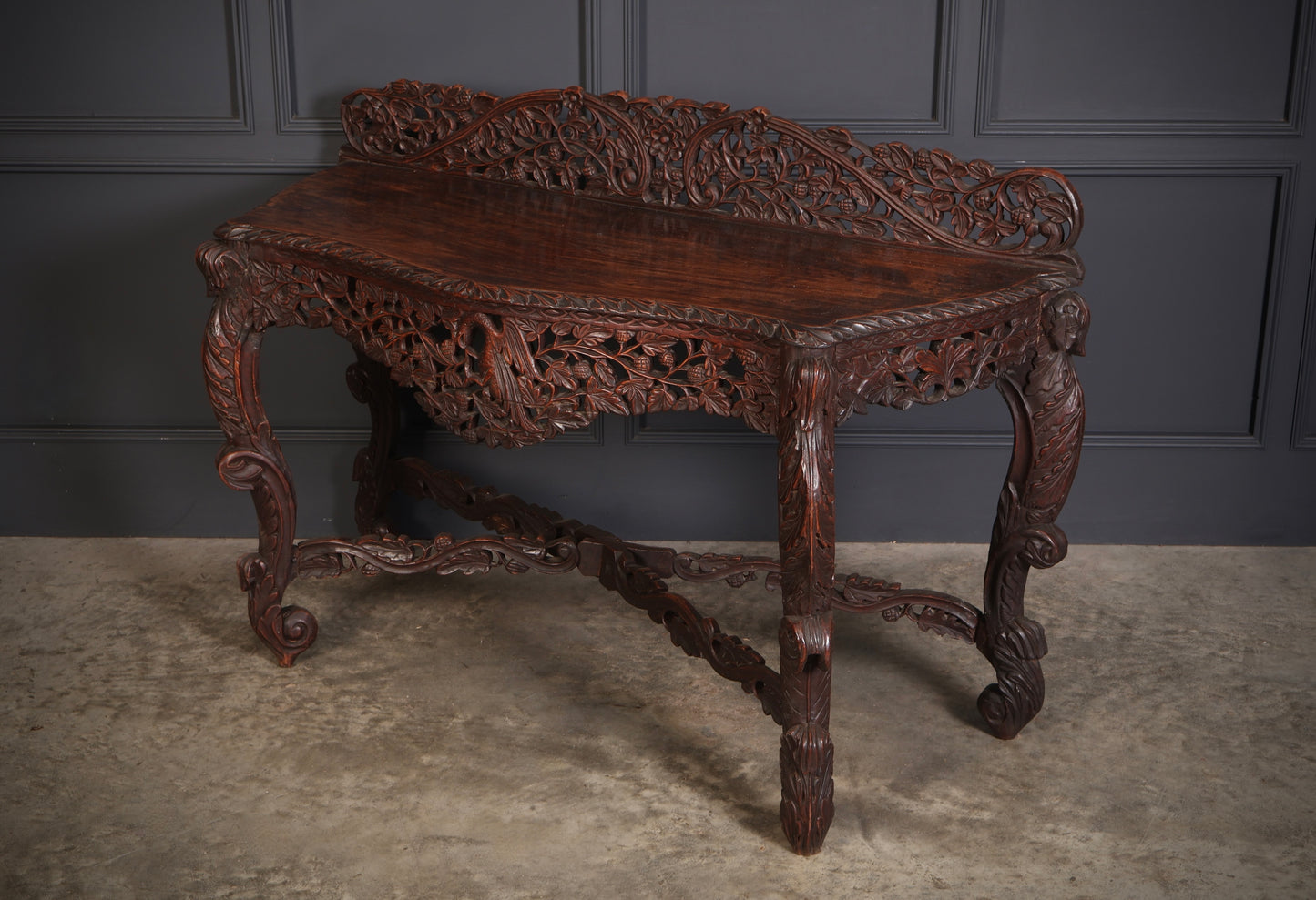 19th Century Carved Burmese Console Table