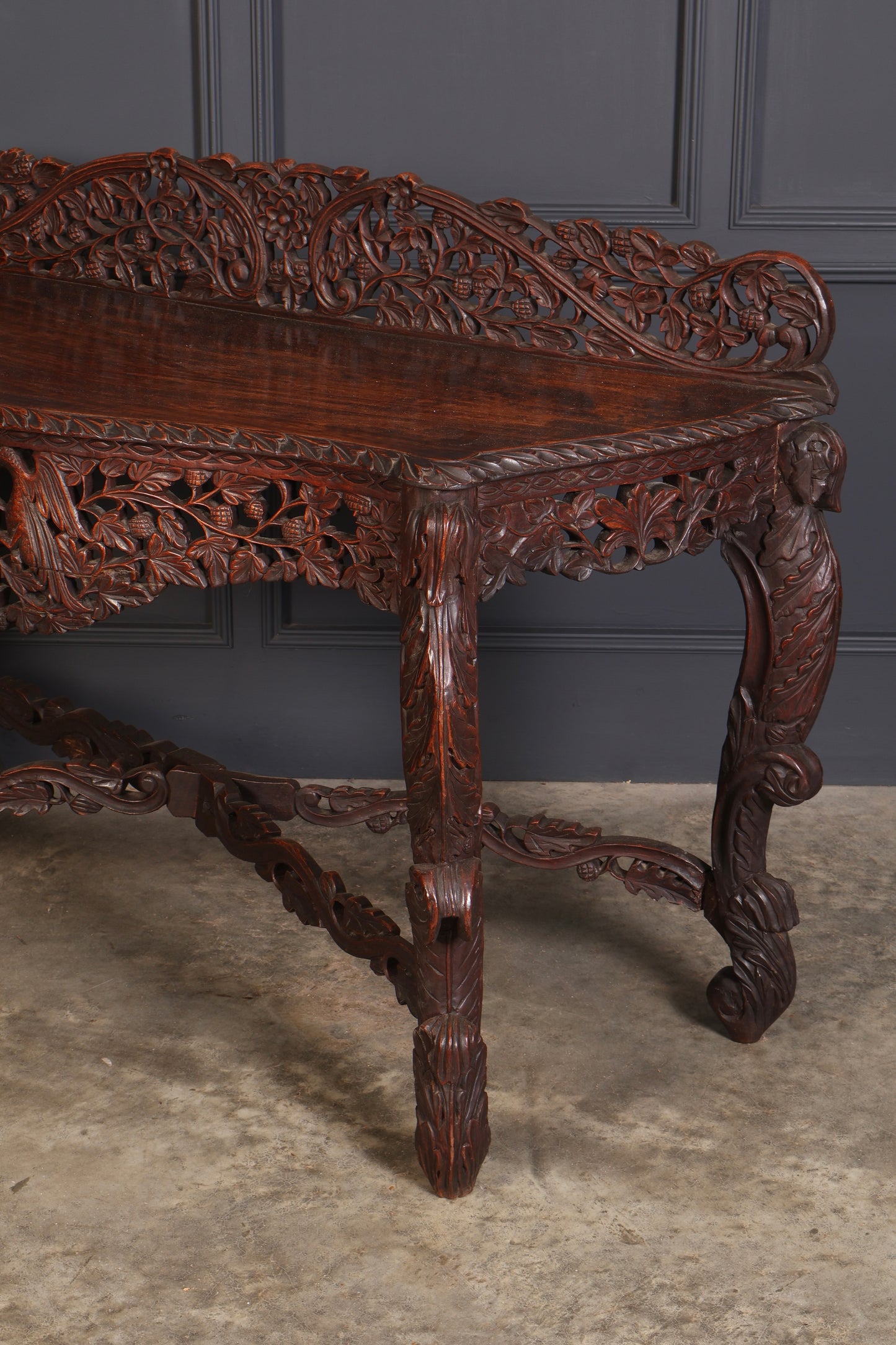 19th Century Carved Burmese Console Table
