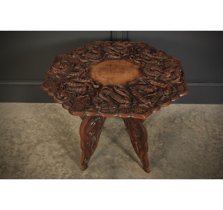 Chinese Carved Octagonal Occasional Table