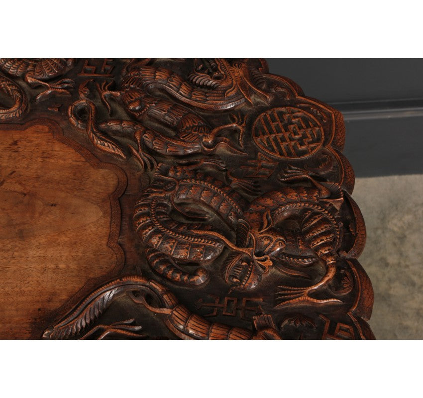 Chinese Carved Octagonal Occasional Table