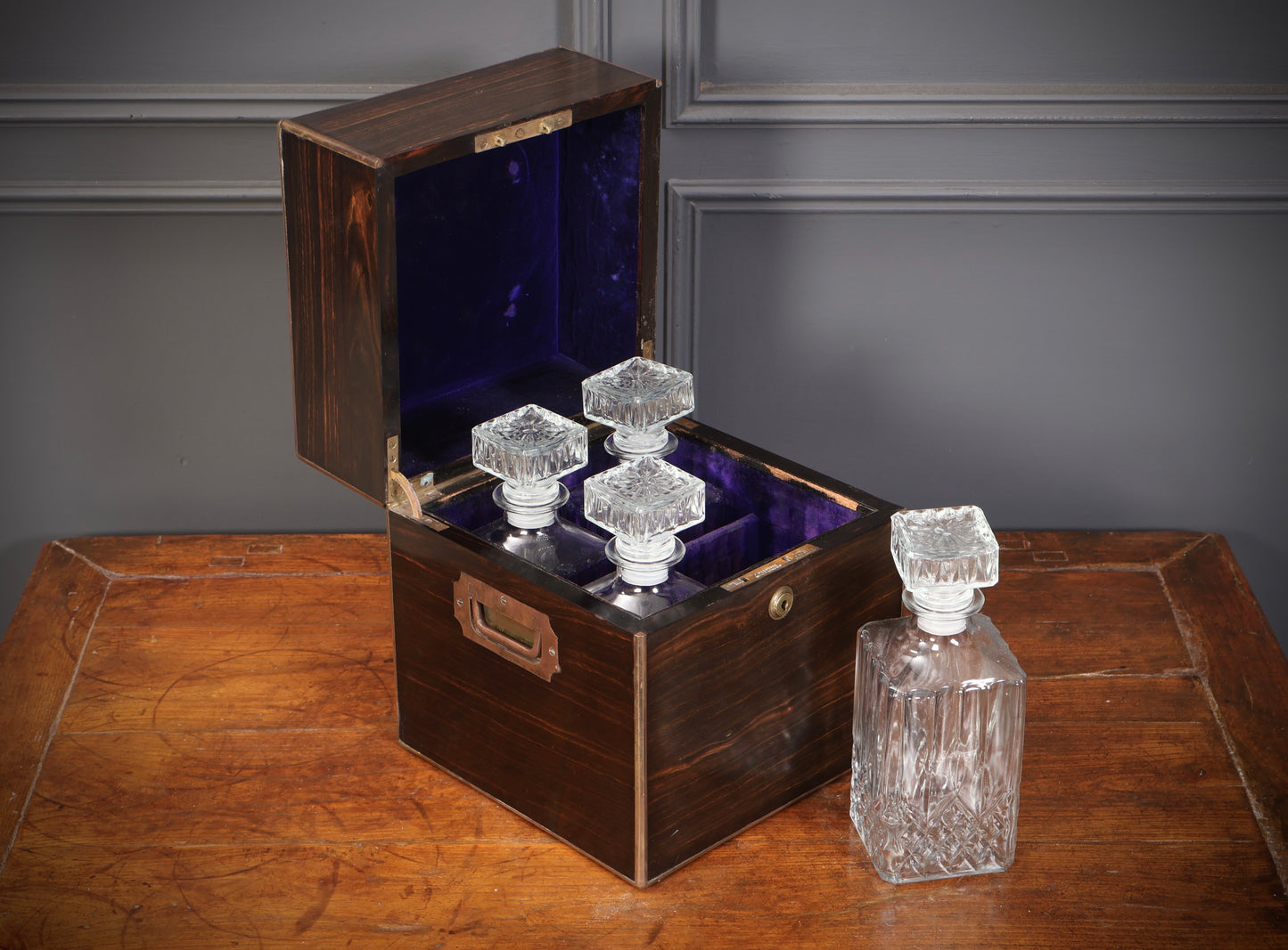 Victorian Coromandel & Brass Mounted Decanter Box