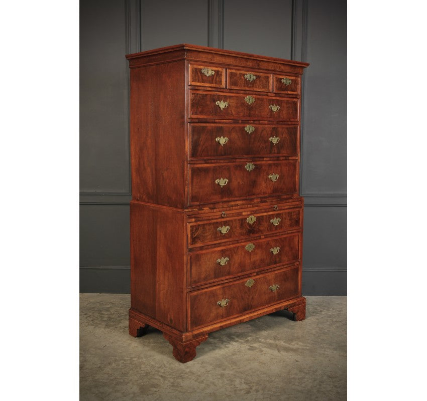 Early 18th Century Walnut Tallboy Chest On Chest