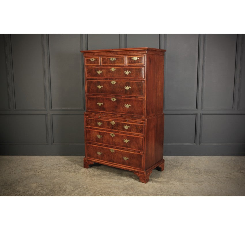 Early 18th Century Walnut Tallboy Chest On Chest