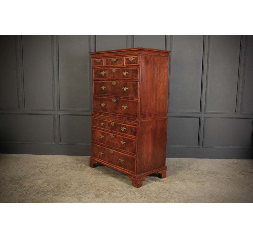 Early 18th Century Walnut Tallboy Chest On Chest