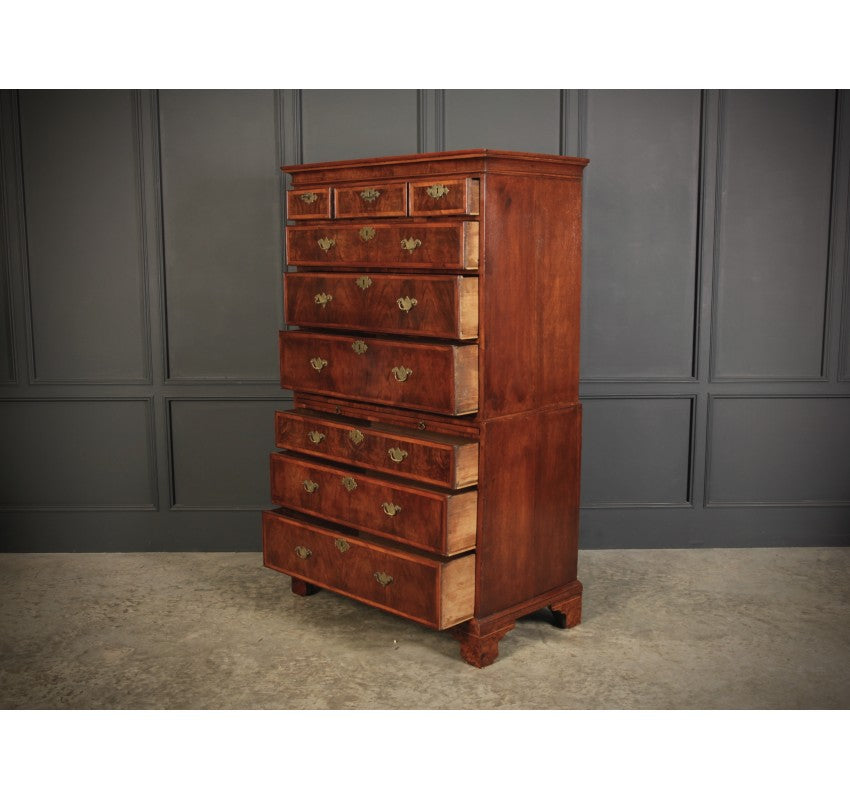Early 18th Century Walnut Tallboy Chest On Chest