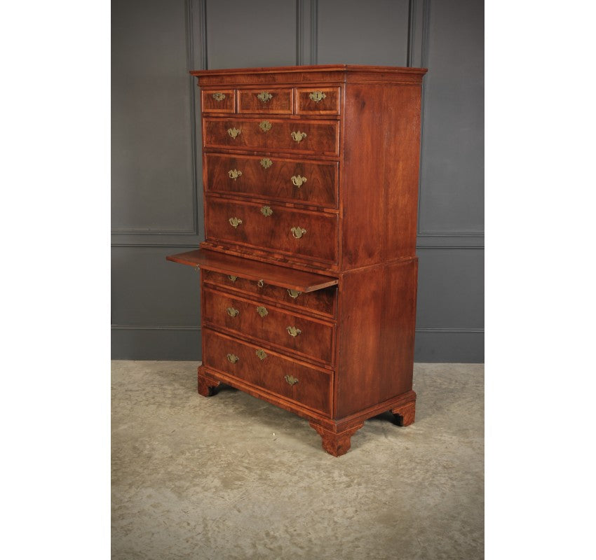 Early 18th Century Walnut Tallboy Chest On Chest
