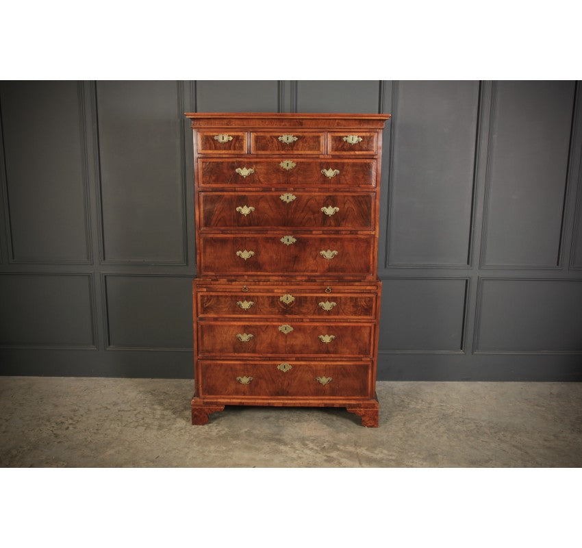 Early 18th Century Walnut Tallboy Chest On Chest