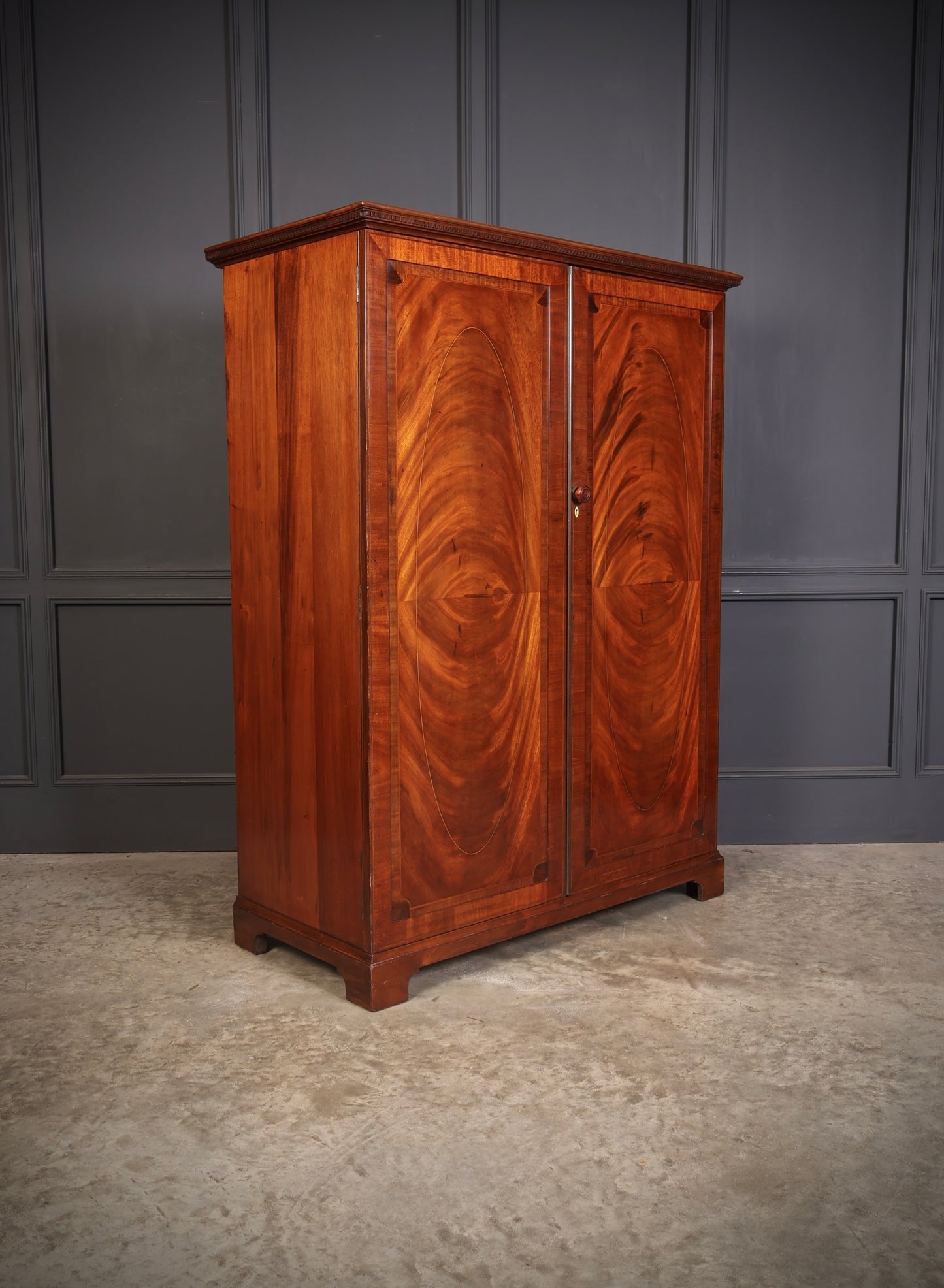 Flame Mahogany Gentlemans Wardrobe By Maple & Co.