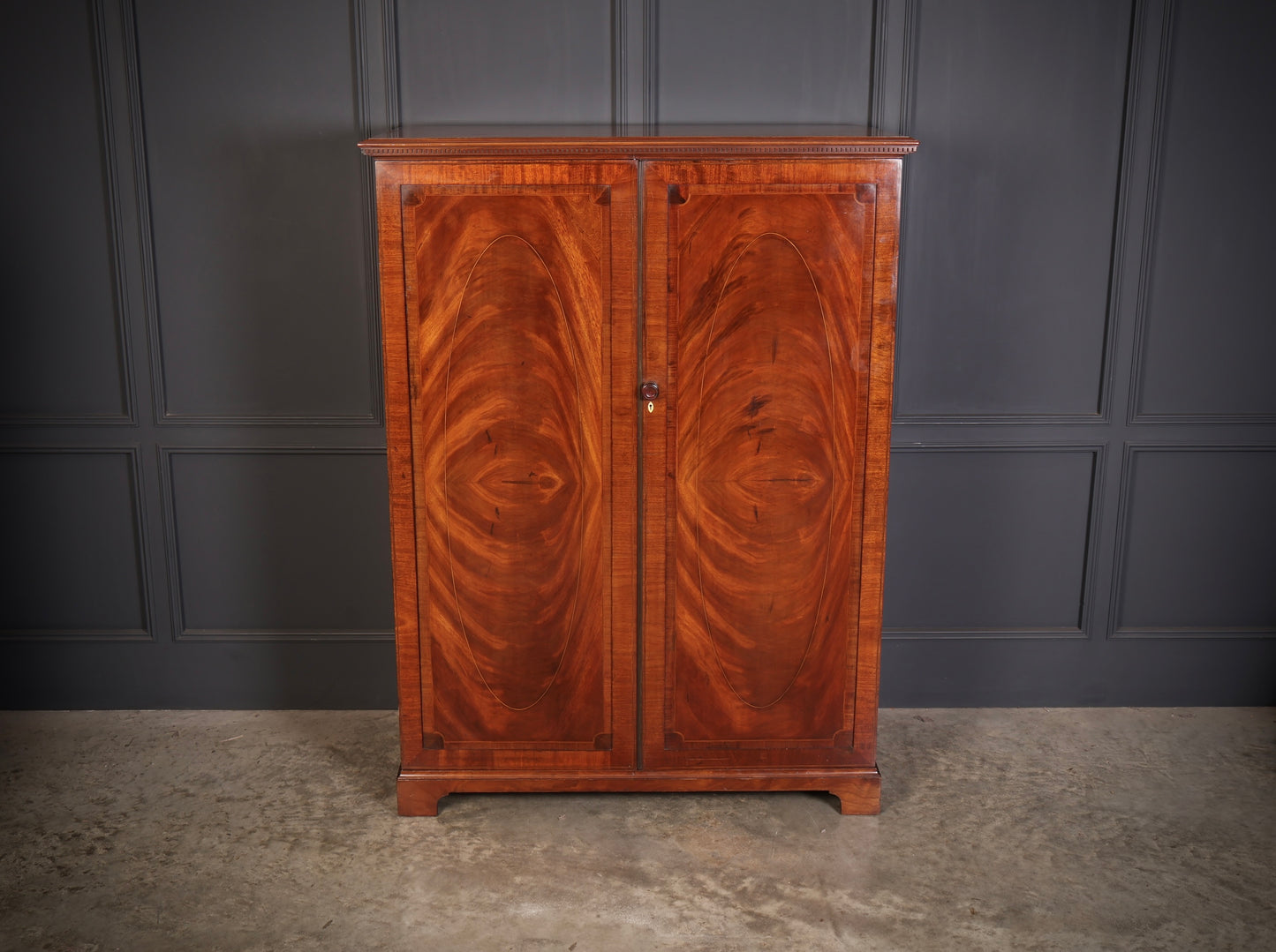 Flame Mahogany Gentlemans Wardrobe By Maple & Co.
