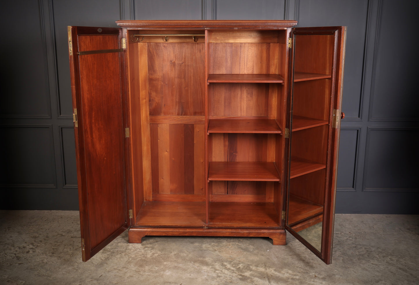 Flame Mahogany Gentlemans Wardrobe By Maple & Co.