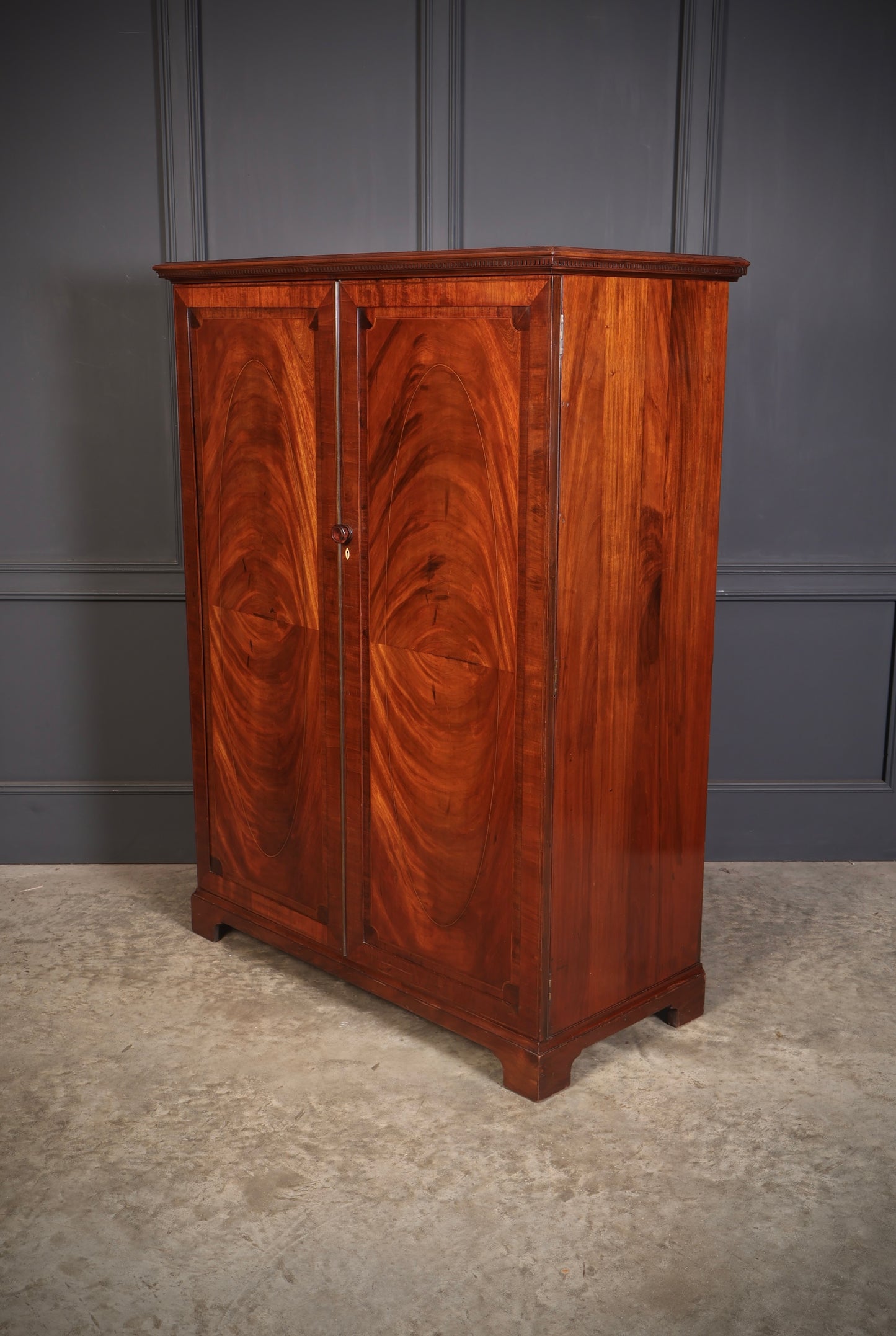 Flame Mahogany Gentlemans Wardrobe By Maple & Co.