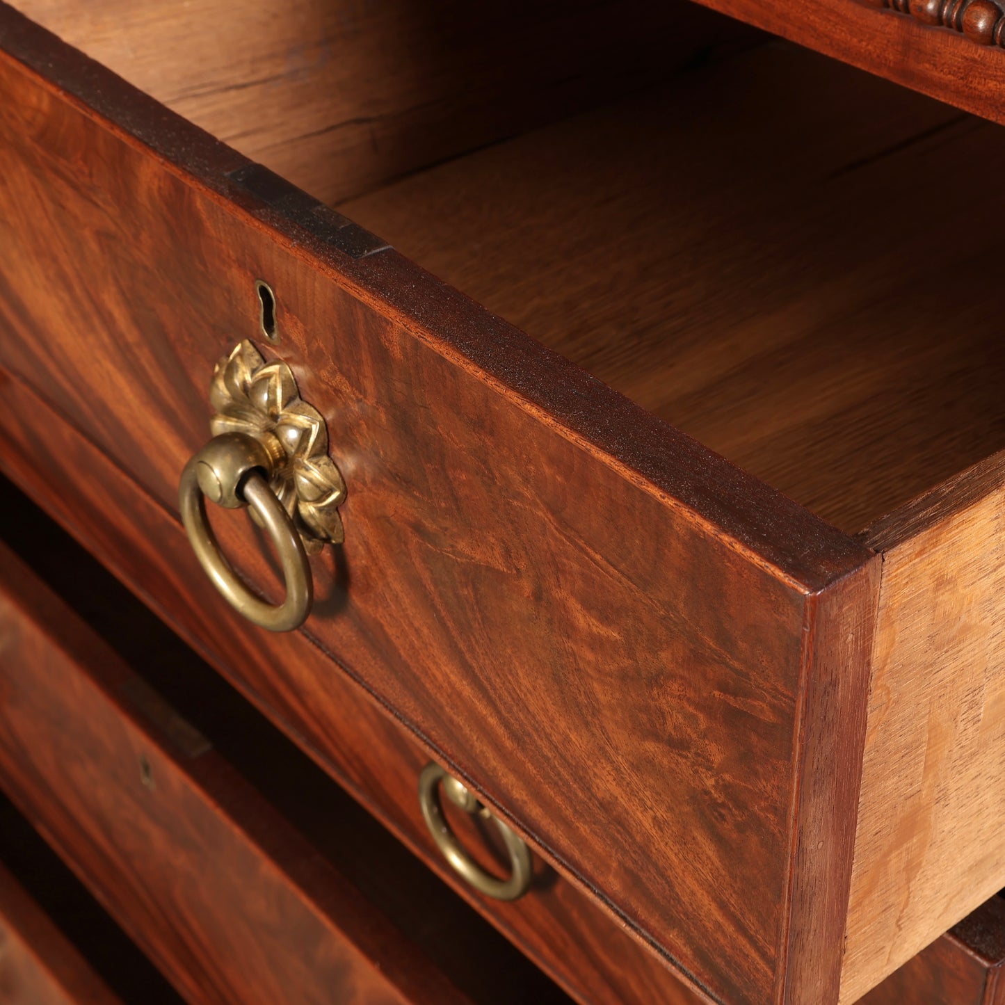 Antique Flame Mahogany Scottish Chest