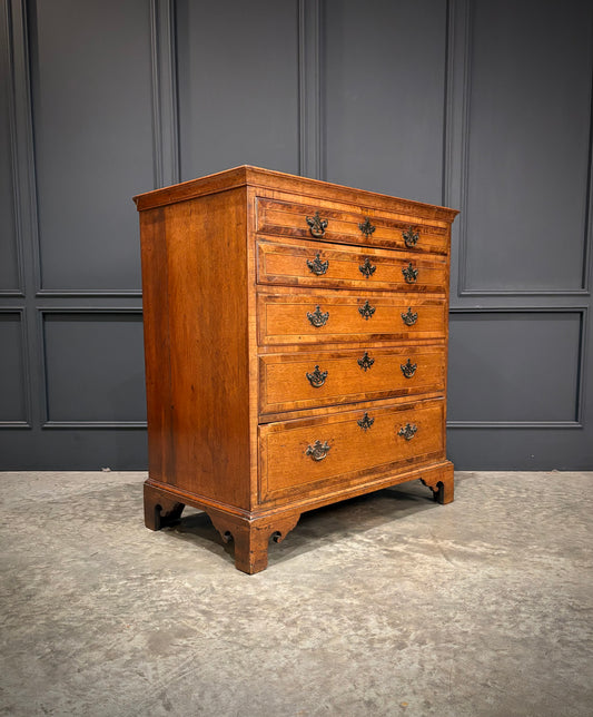 George III Inlaid Oak Chest of Drawers