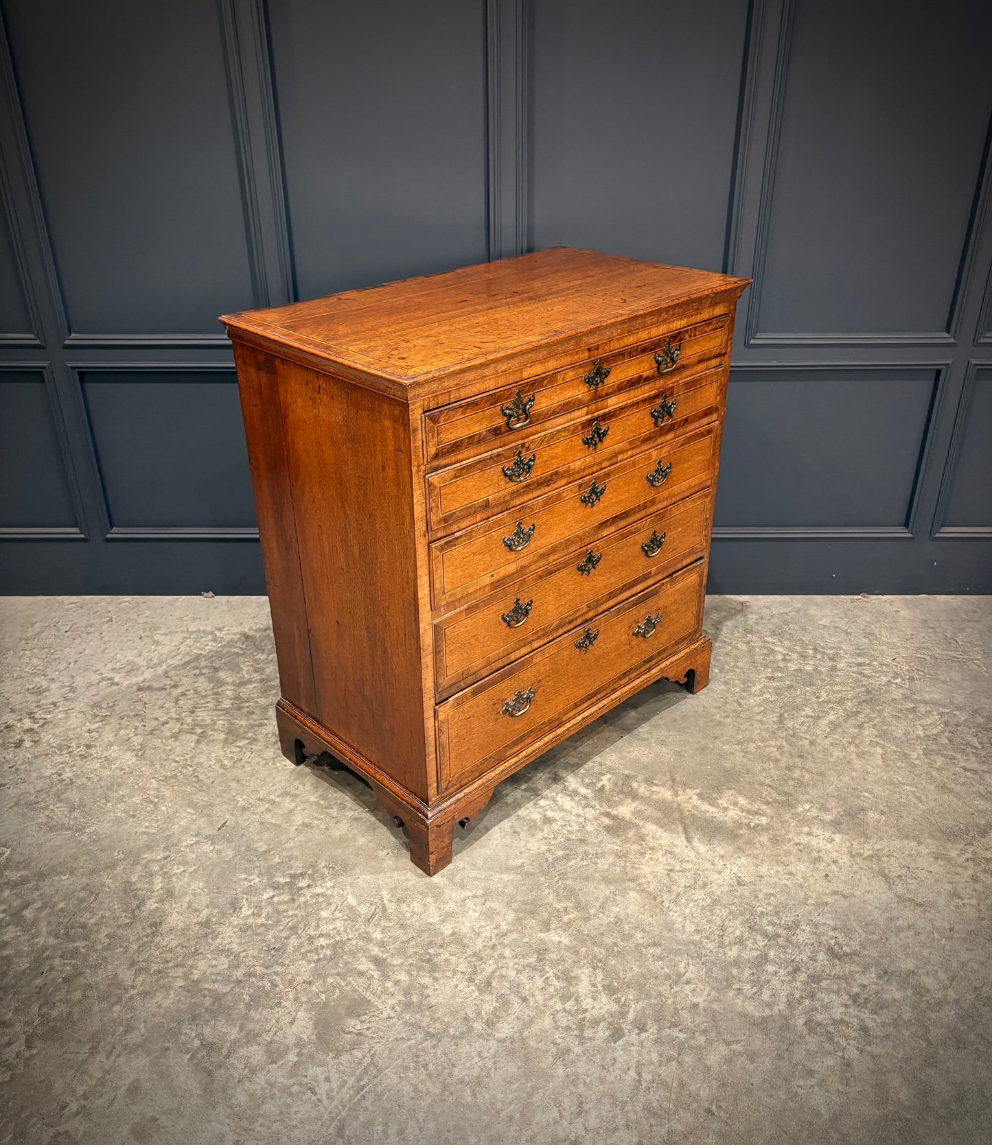 George III Inlaid Oak Chest of Drawers