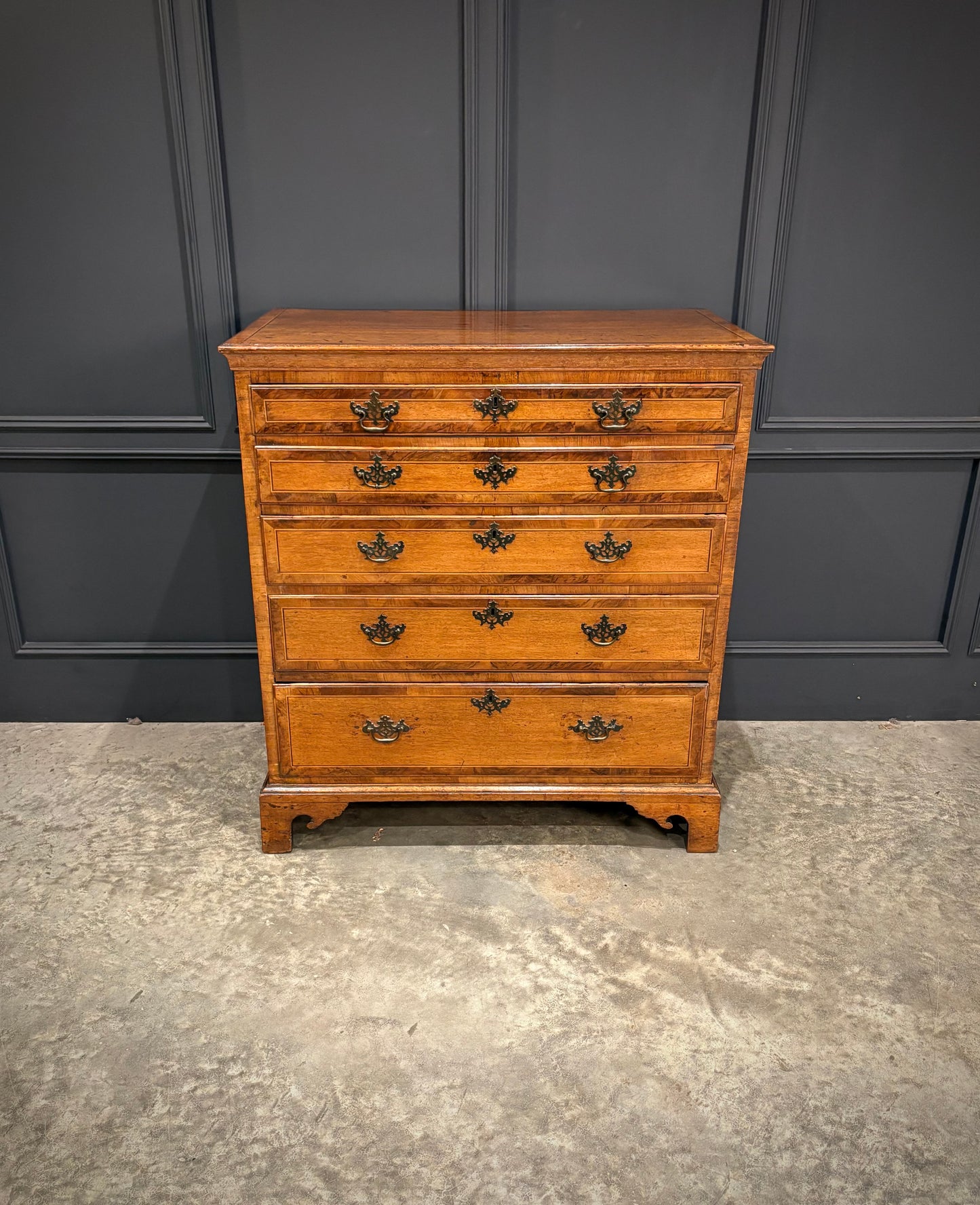 George III Inlaid Oak Chest of Drawers