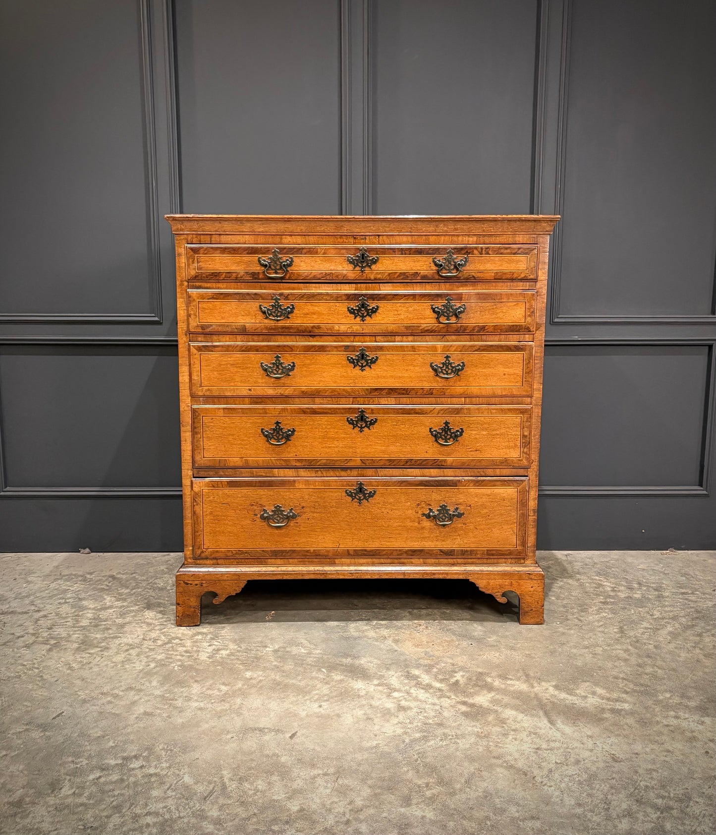 George III Inlaid Oak Chest of Drawers