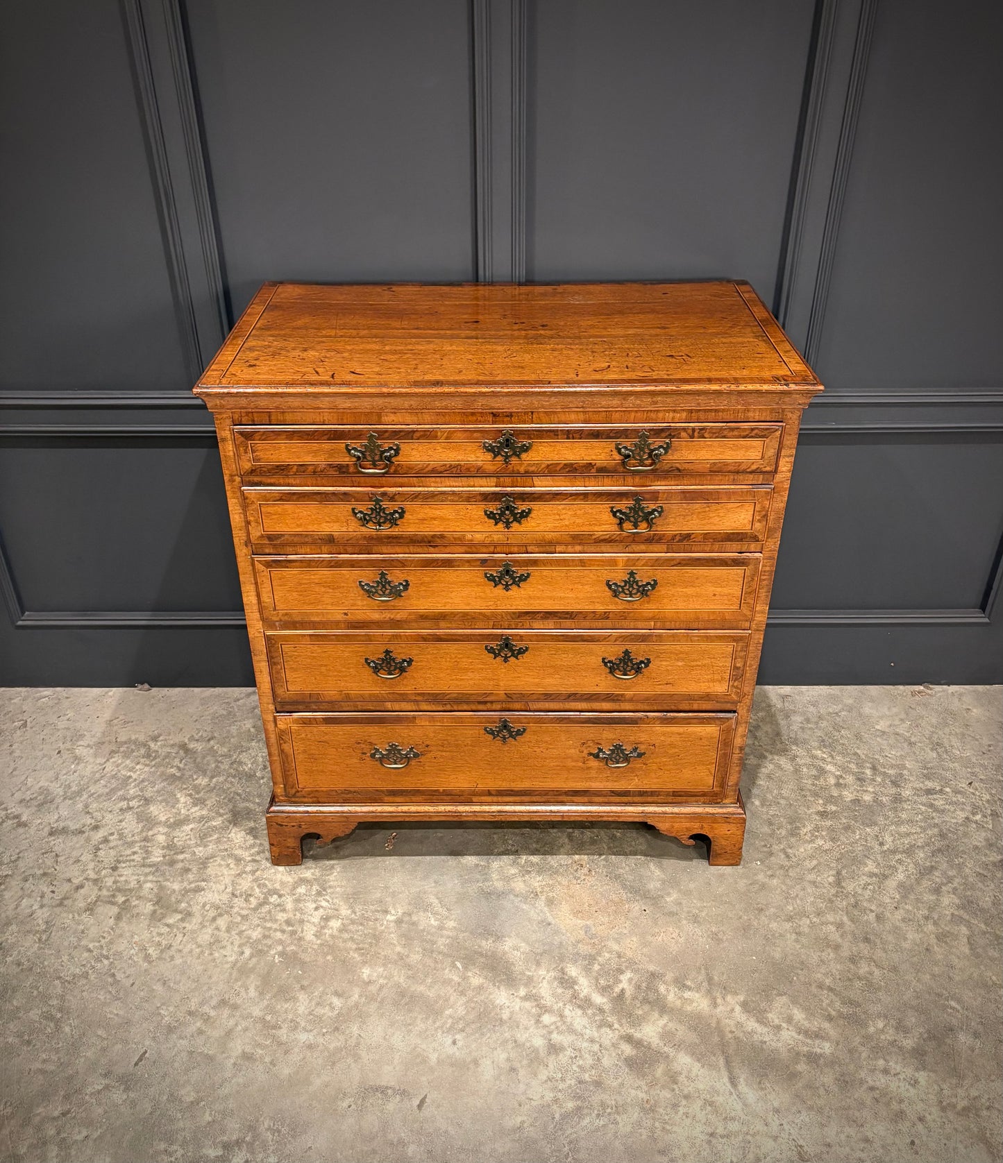 George III Inlaid Oak Chest of Drawers