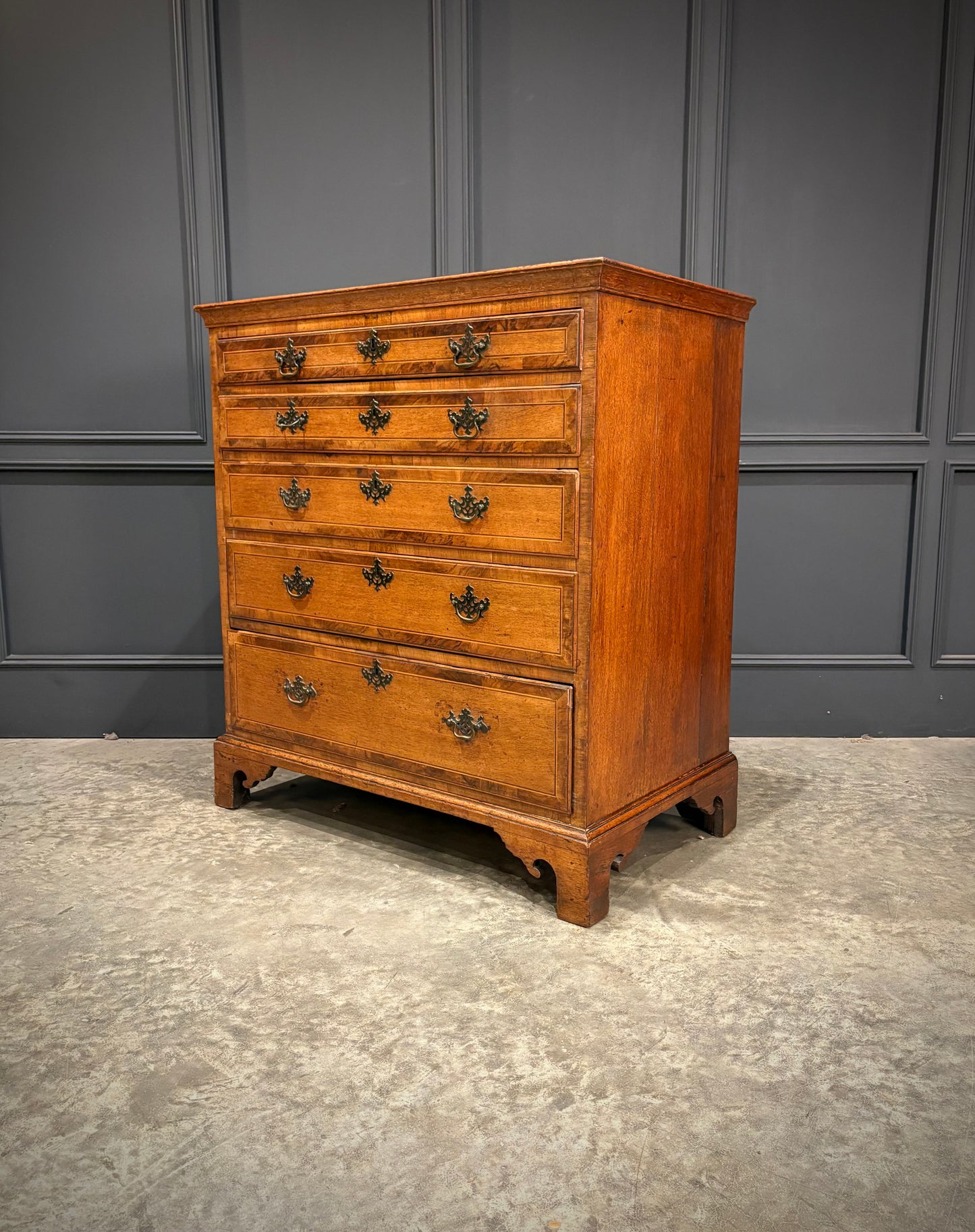 George III Inlaid Oak Chest of Drawers