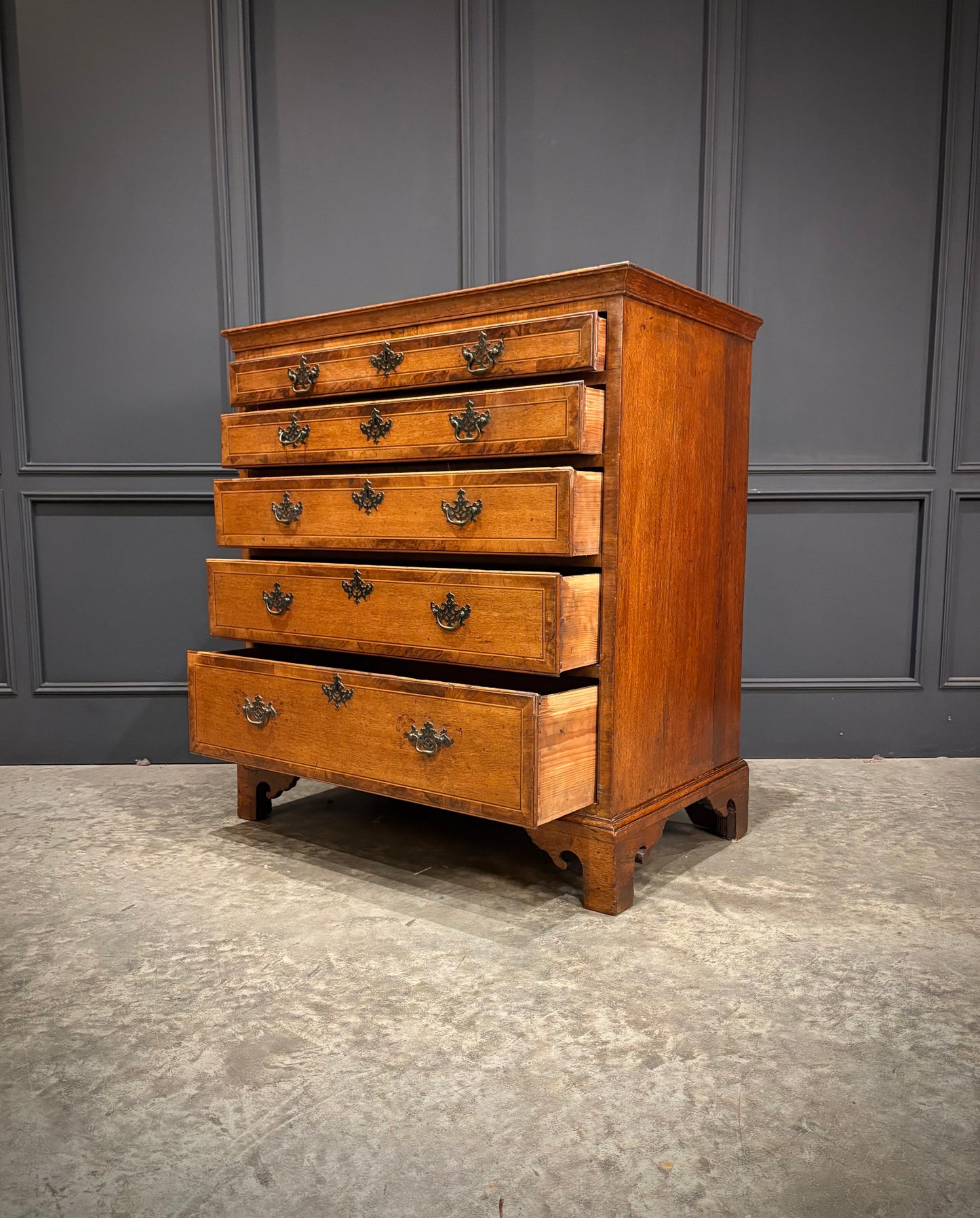 George III Inlaid Oak Chest of Drawers